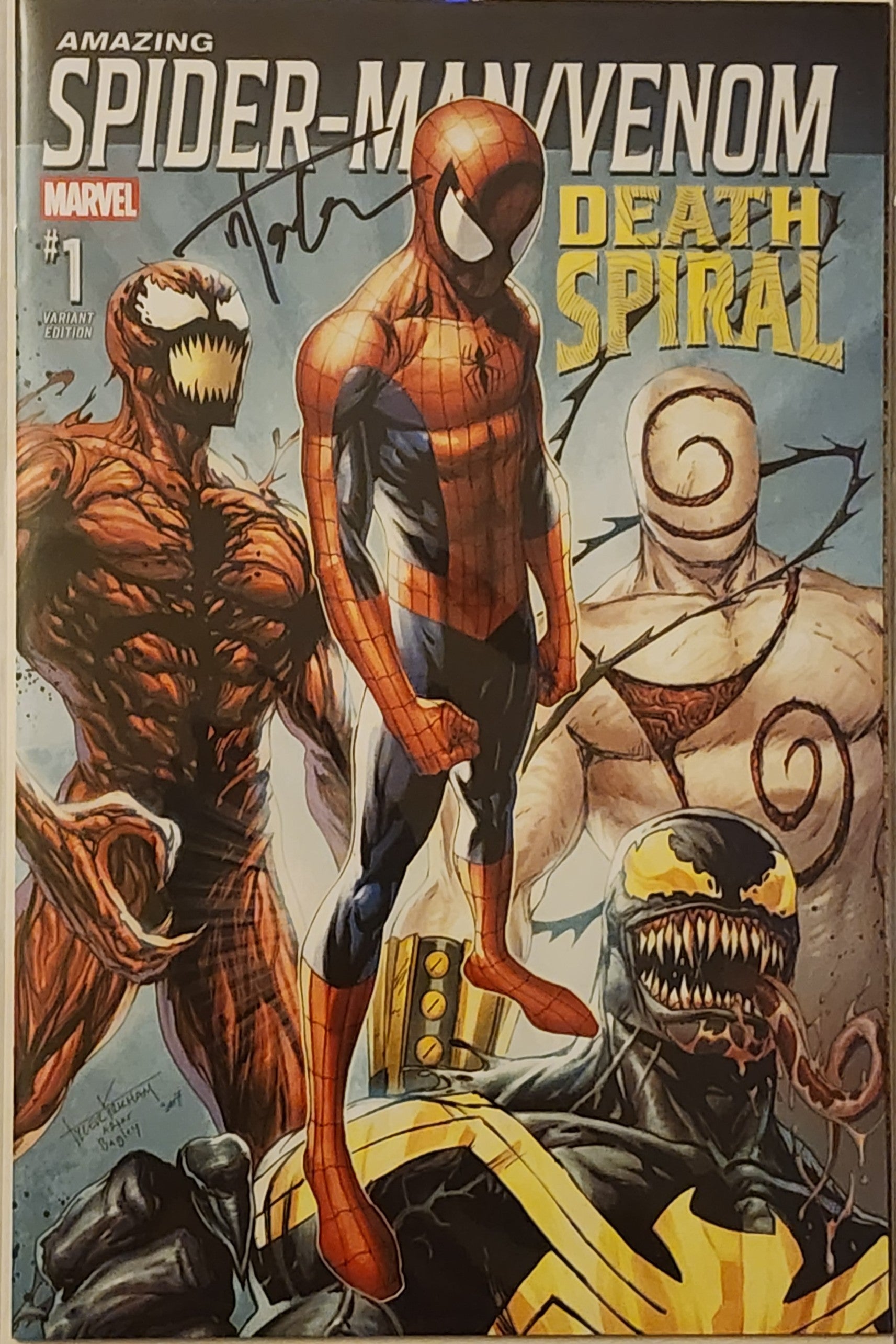 Spider-Man/Venom Death Spiral #1 Trade HOMAGE | Tyler Kirkham SIGNED! 1st Cameo TORMENT🗝️