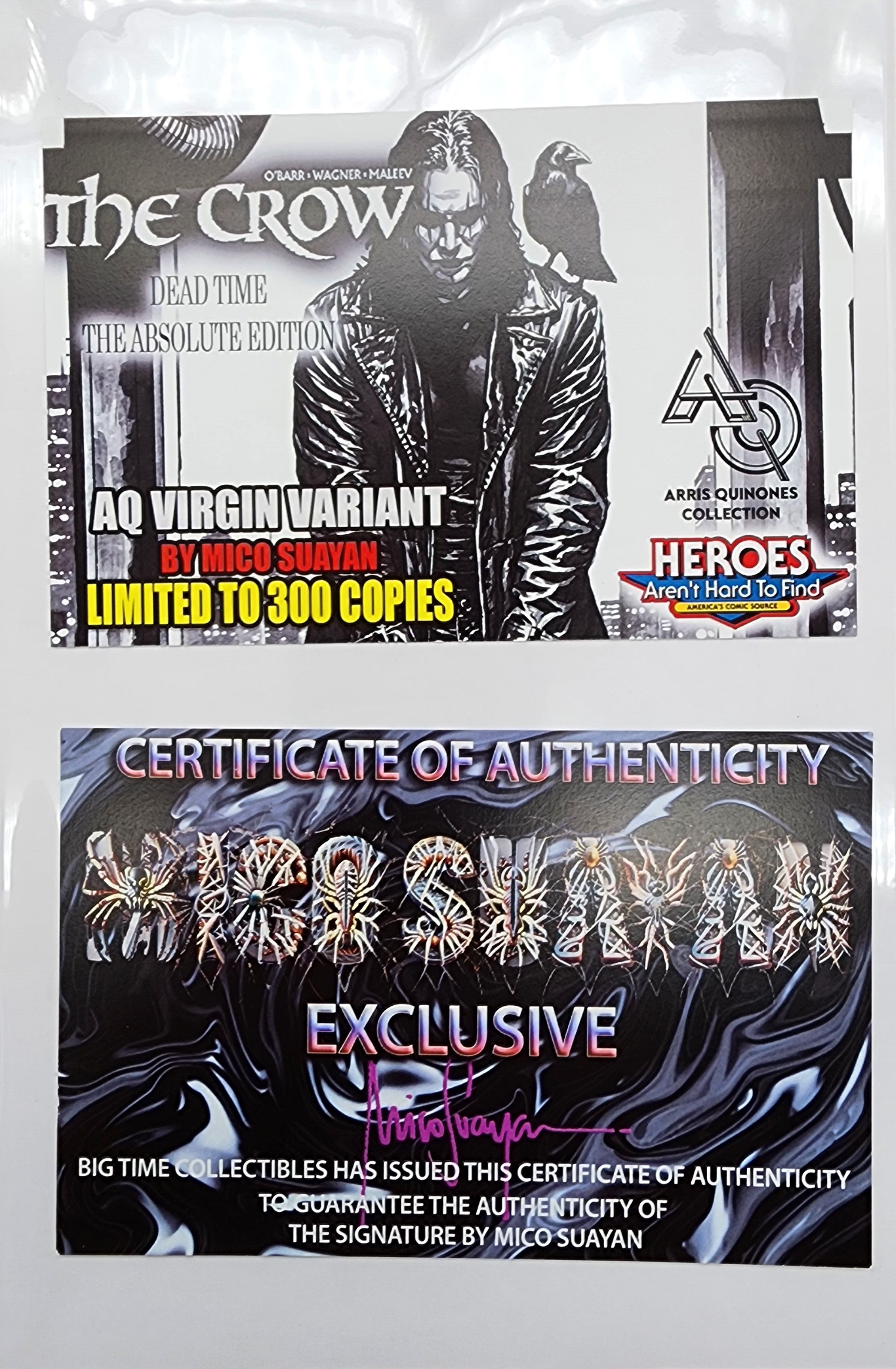 The Crow Dead Time #1 | Absolute Batman HOMAGE Mico Suayan AQ Virgin SIGNED! BLUE [LTD 300]
