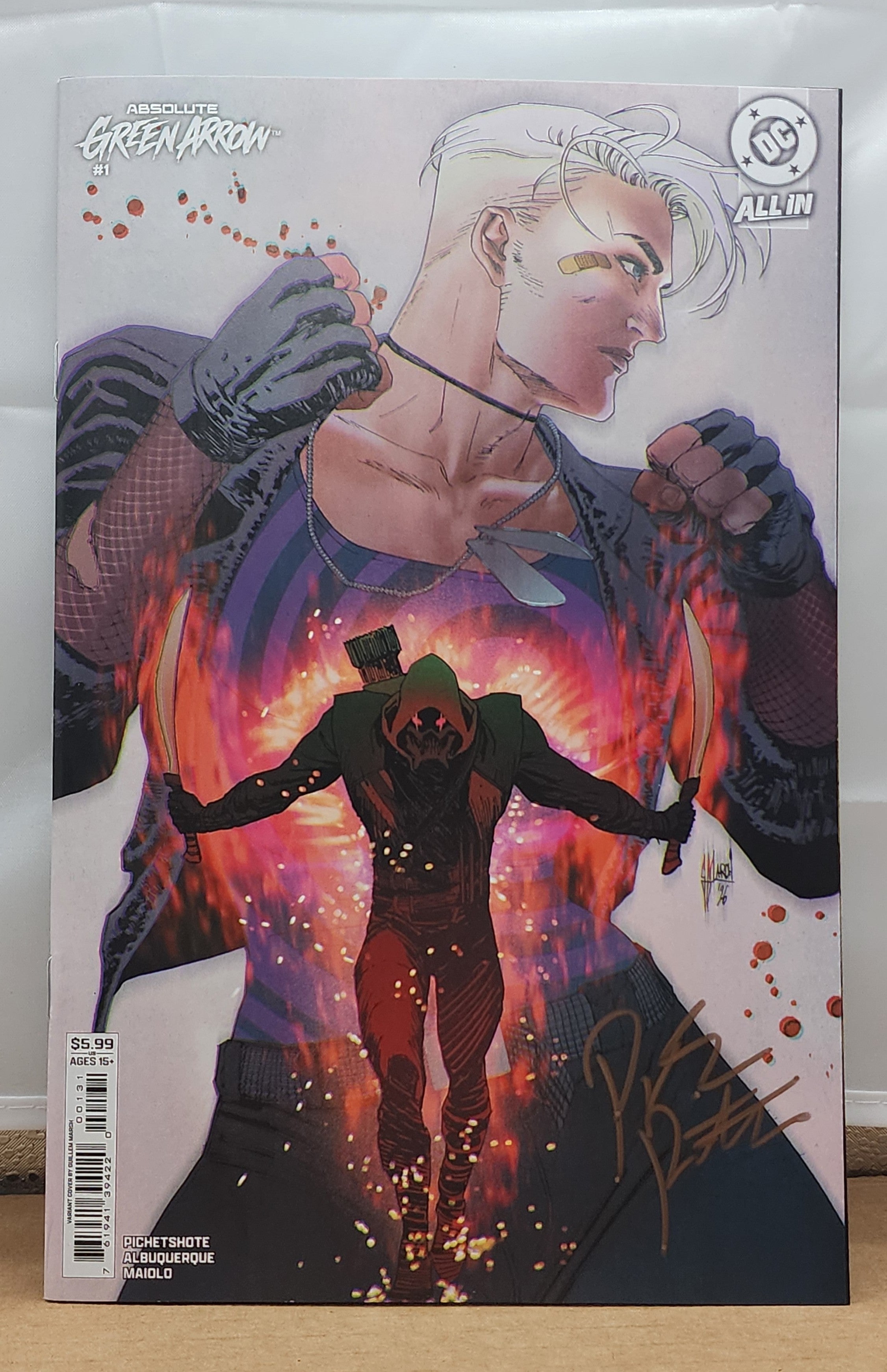 Absolute Green Arrow #1 C Guillem March SIGNED by Pornsak Pichetshote with COA
