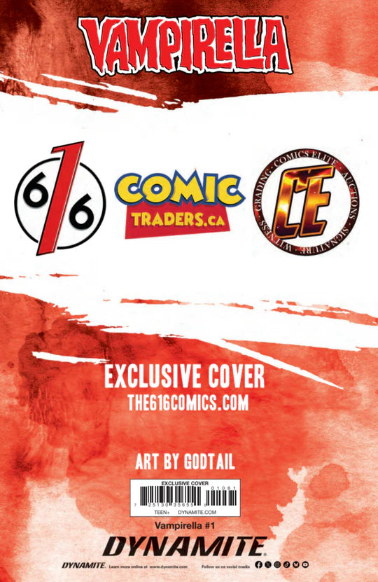 Vampirella #1 Godtail 616 Comics Trade Variant Ltd 500‼️🔥 Sexy Lady Cover 🔥‼️