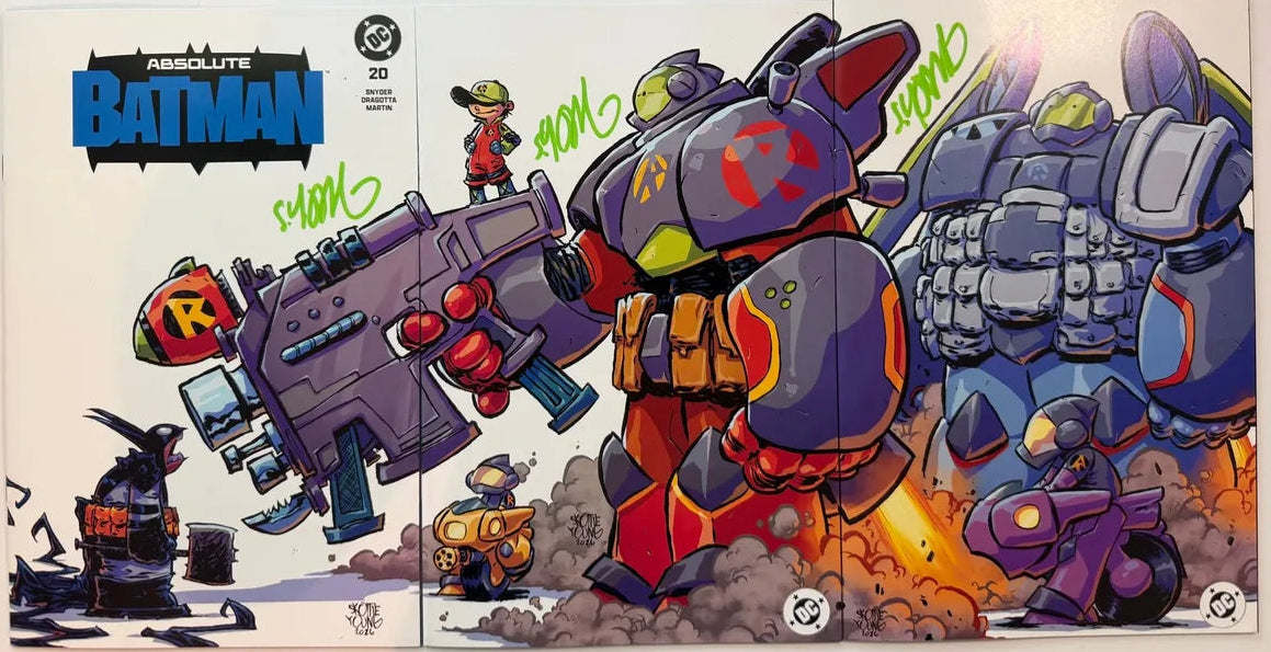 Absolute Batman #20 Skottie Young |3-part Connecting Set SIGNED (on Each Cover) in Green