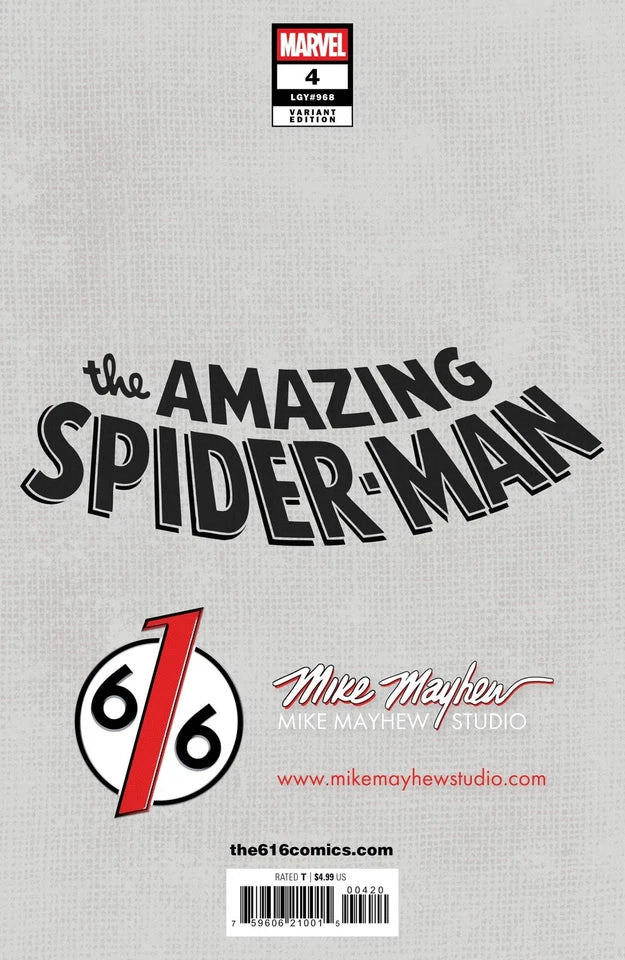 Amazing Spider-man #4 Mike Mayhew 616 Trade VARIANT (LTD 1000) Lady cover, NM